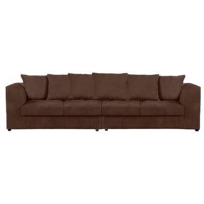 Luxor Cord Long Fabric 4 Seater - Scatter back