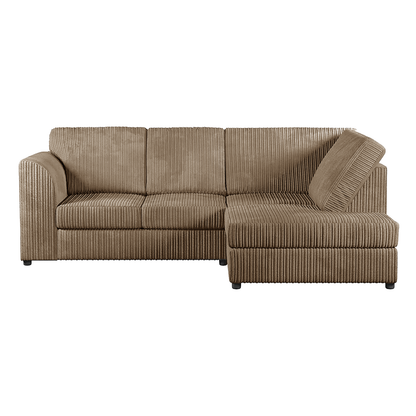 Luxor Cord Fabric 4 Seater Corner Sofa Full Back