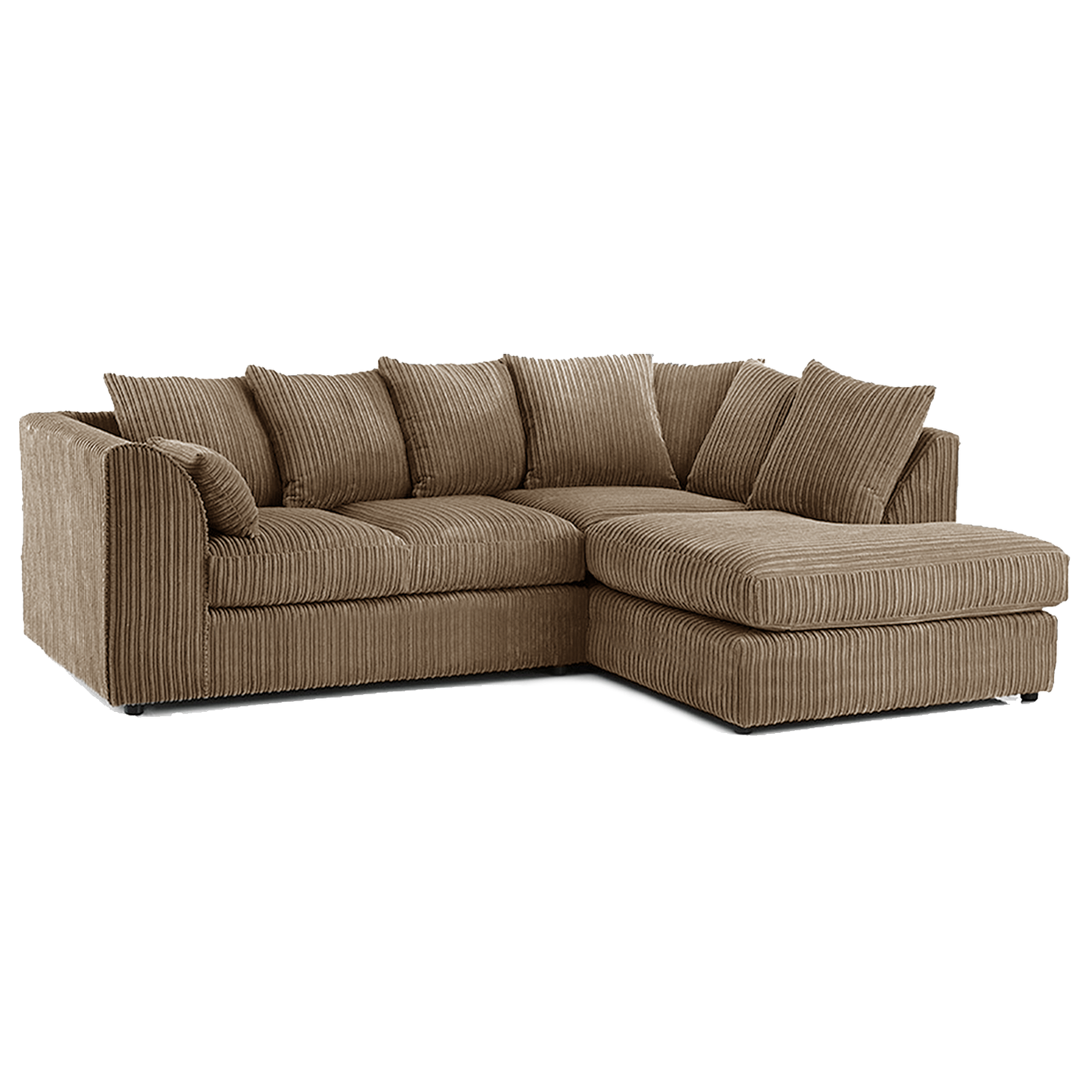 Luxor Cord Fabric 4 Seater Corner Sofa Scatter Back