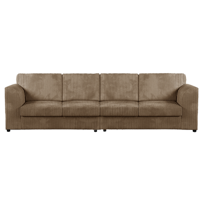 Luxor Cord Long Fabric 4 Seater - Full Back