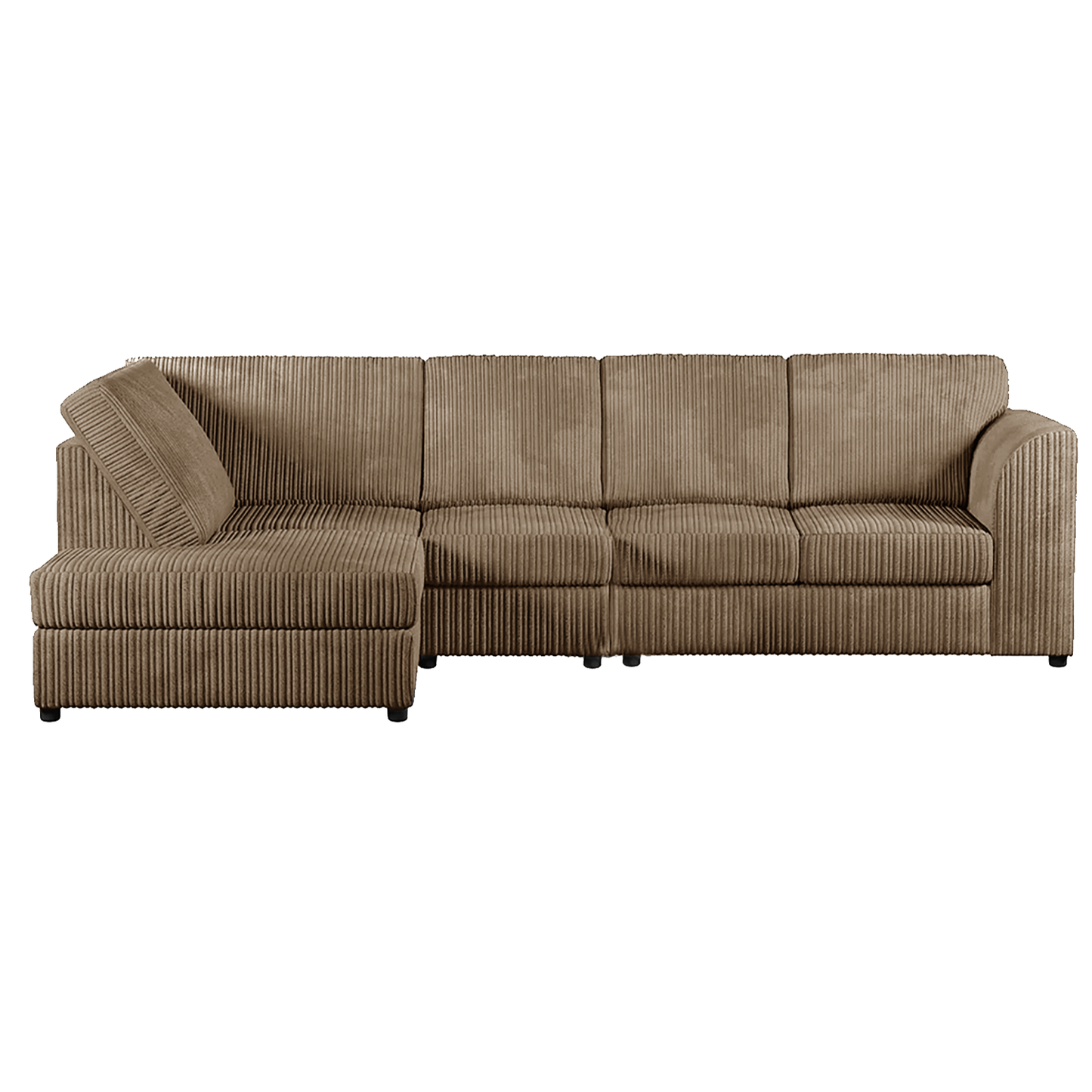 Luxor Full Cord Fabric 5 Seater Corner Sofa Full Back