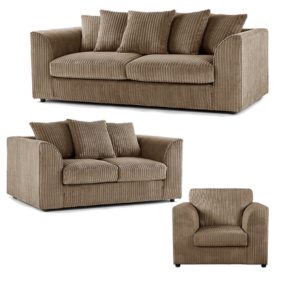 Luxor Full Jumbo Cord 3 Piece Suite - Scatter Back