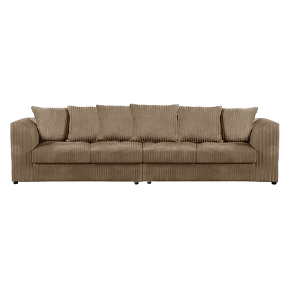 Luxor Cord Long Fabric 4 Seater - Scatter back