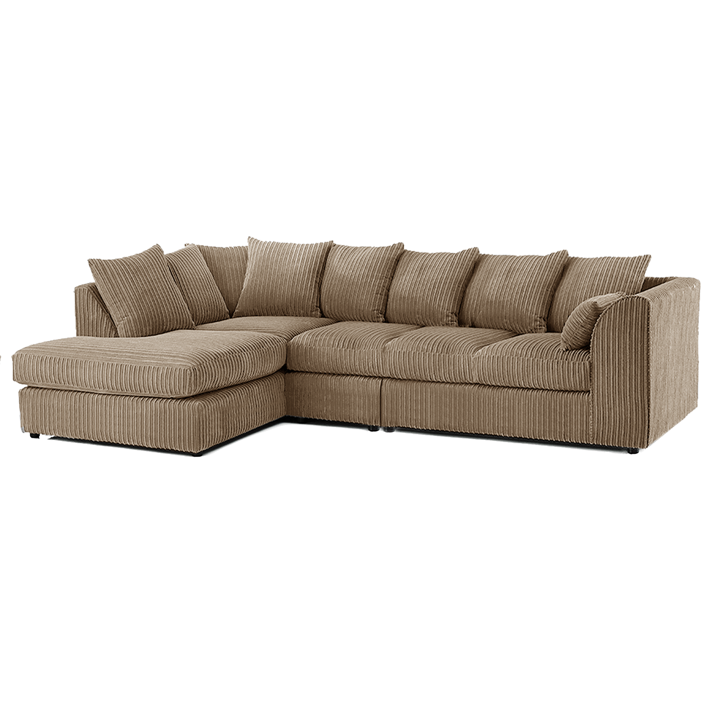 Luxor Full Cord Fabric 5 Seater Corner Sofa Scatter Back