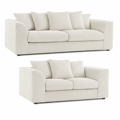 Luxor Full Jumbo 3 + 2 Seater Sofa Set - Scatter Back