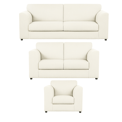 Luxor Full Jumbo Cord 3 Piece Suite - Full Back