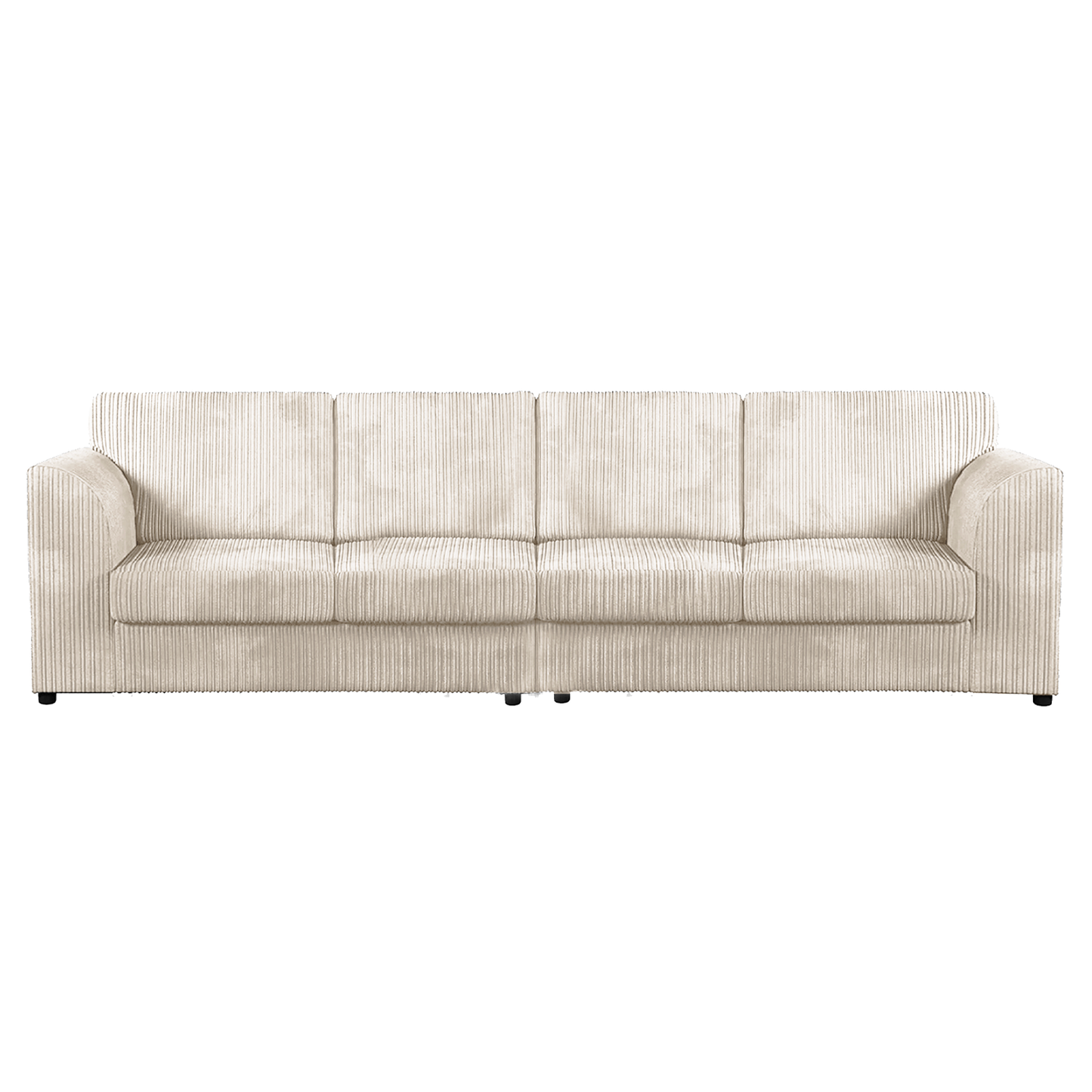 Luxor Cord Long Fabric 4 Seater - Full Back