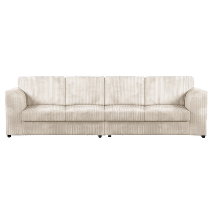 Luxor Cord Long Fabric 4 Seater - Full Back
