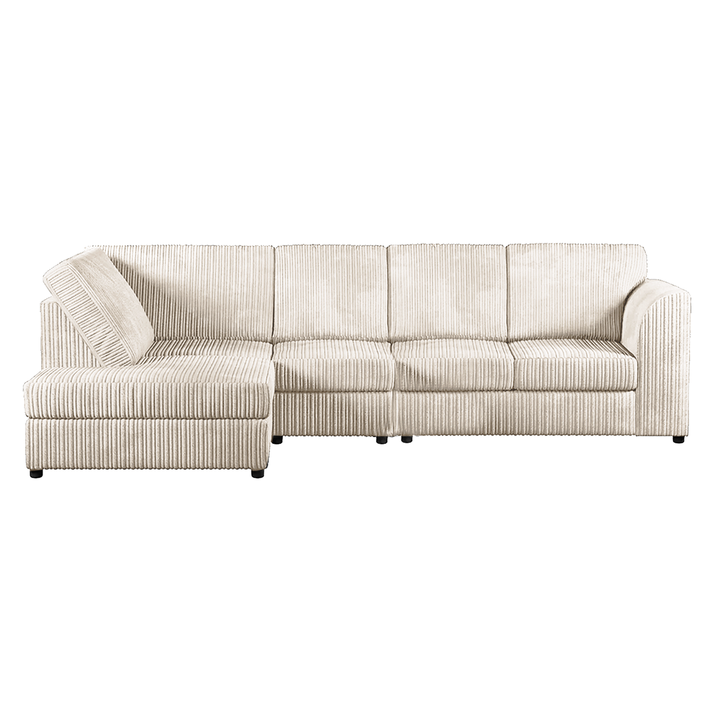 Luxor Full Cord Fabric 5 Seater Corner Sofa Full Back