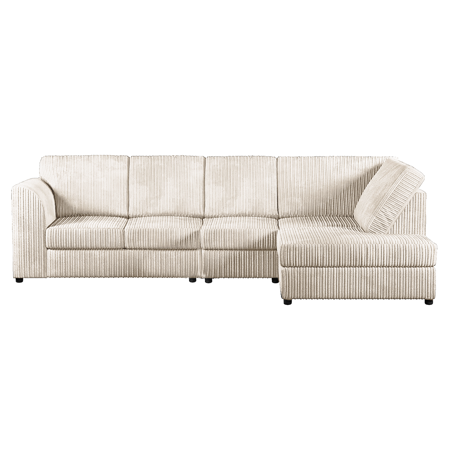 Luxor Full Cord Fabric 5 Seater Corner Sofa Full Back