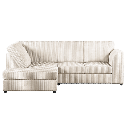 Luxor Cord Fabric 4 Seater Corner Sofa Full Back