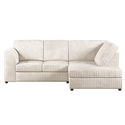 Luxor Cord Fabric 4 Seater Corner Sofa Full Back