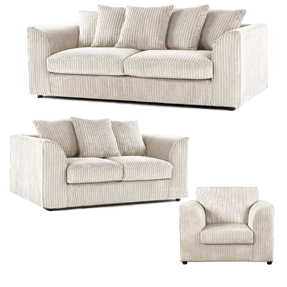 Luxor Full Jumbo Cord 3 Piece Suite - Scatter Back