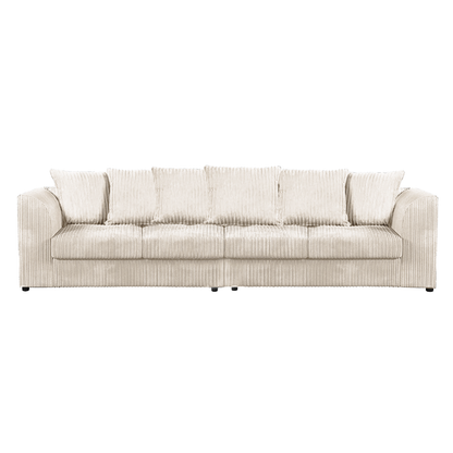 Luxor Cord Long Fabric 4 Seater - Scatter back