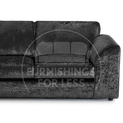 Crystal Crushed Velvet Sofa Suite Full Back - 2