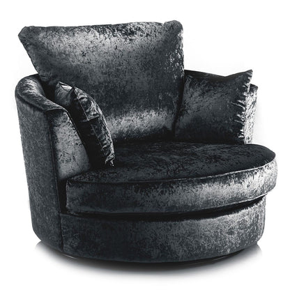 Crystal Crushed Velvet Swivel Chair