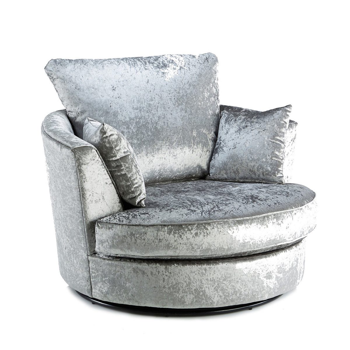 Crushed Velvet Swivel Chair - 2