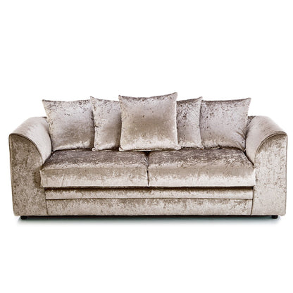 Crystal Crushed Velvet 3 Seater Sofa Scatter Back