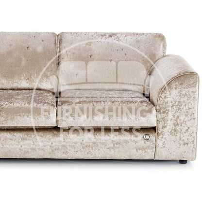 Crystal Crushed Velvet 3 Seater and 2 Armchairs Full Back - 3