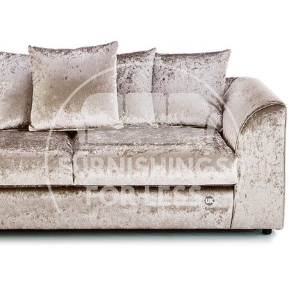 Crystal Crushed Velvet 3 Piece Sofa Suite Scatter Back - 3