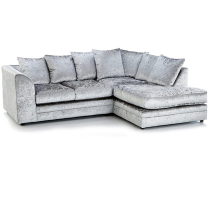 Crystal Crushed Velvet Scatter Corner Sofa - 2