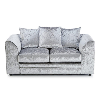 Crystal Crushed Velvet 2 Seater Sofa Scatter Back - 2