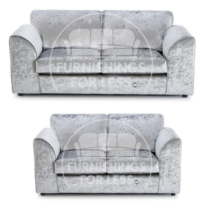 Crystal Crushed Velvet Sofa Suite Full Back