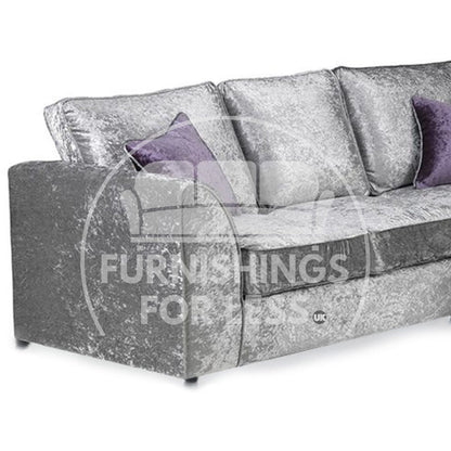 Crystal Crushed Velvet Full Back 5 Seater L Shaped Corner Sofa - 6