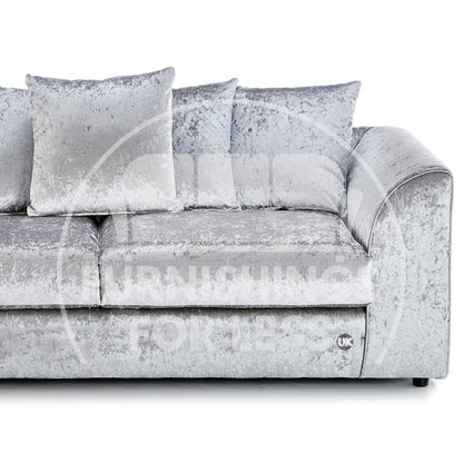 Crystal Crushed Velvet 3 Piece Sofa Suite Scatter Back - 4