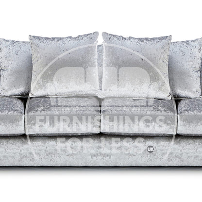Crystal Crushed Velvet Long Fabric 4 Seater Sofa Scatter back - 4