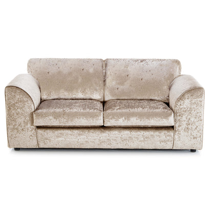 Crystal Crushed Velvet 3 Seater Sofa Full Back