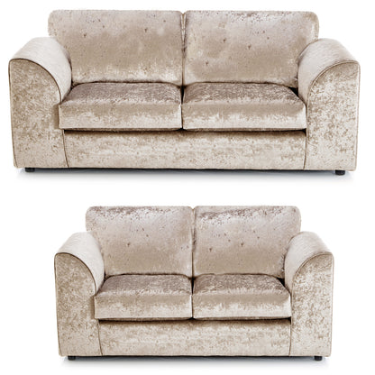 Crystal Crushed Velvet Sofa Suite Full Back
