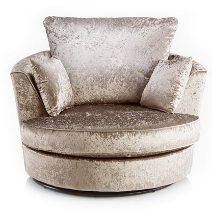 Crystal Crushed Velvet Swivel Chair