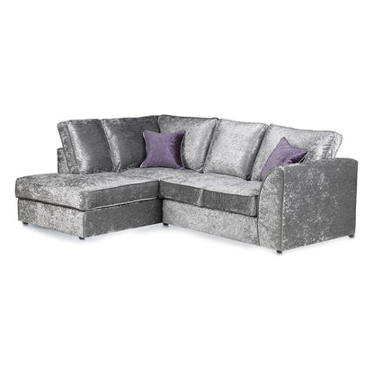 Crystal Crushed Velvet Full Back Corner Sofa