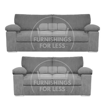 Delta Full Jumbo Cord 3 + 2 Seater Sofa Suite
