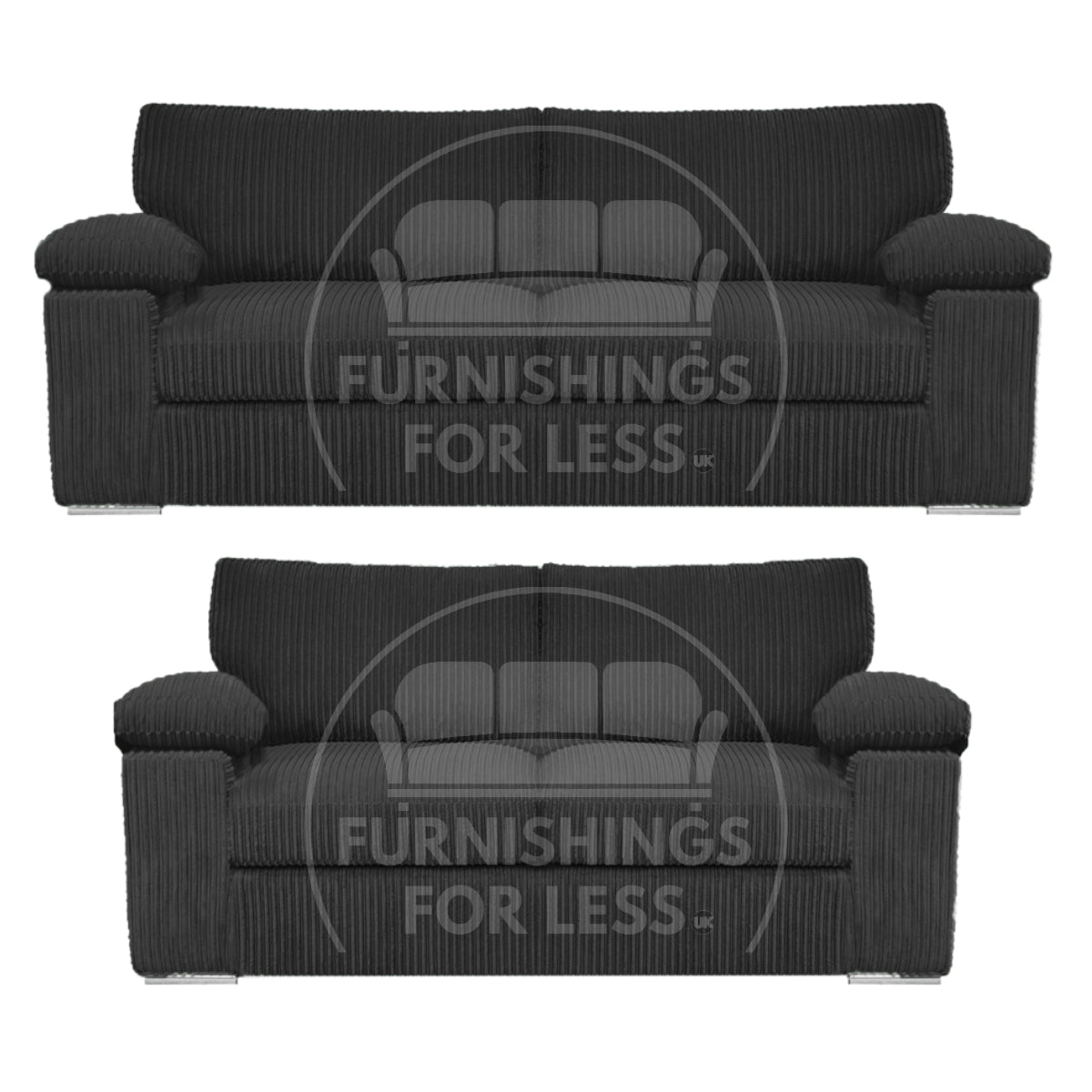 Delta Full Jumbo Cord 3 + 2 Seater Sofa Suite