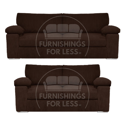 Delta Full Jumbo Cord 3 + 2 Seater Sofa Suite
