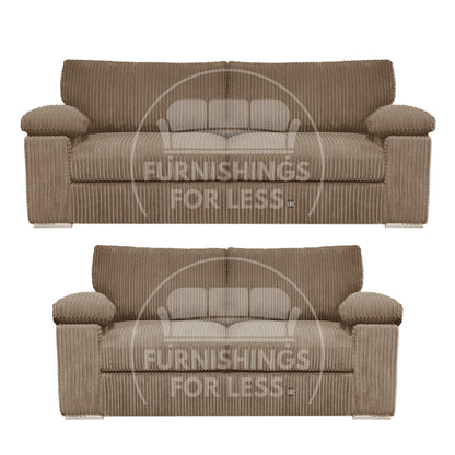 Delta Full Jumbo Cord 3 + 2 Seater Sofa Suite