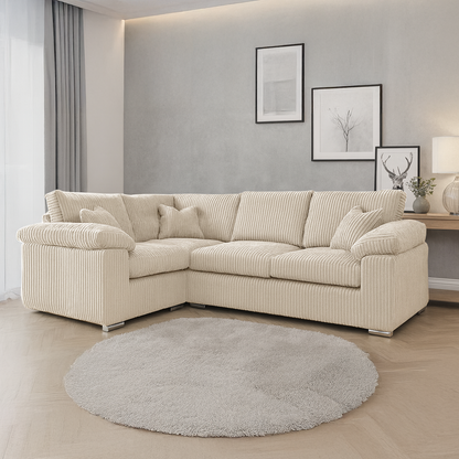 Delta Full Jumbo Cord 4 Seater Corner Sofa