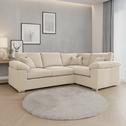 Delta Full Jumbo Cord 4 Seater Corner Sofa