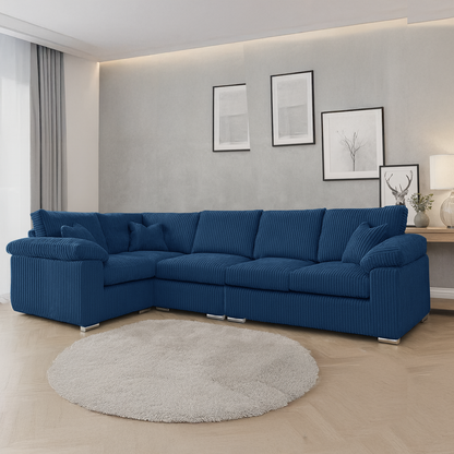 Delta Full Jumbo Cord 5 Seater L Shaped Corner Sofa
