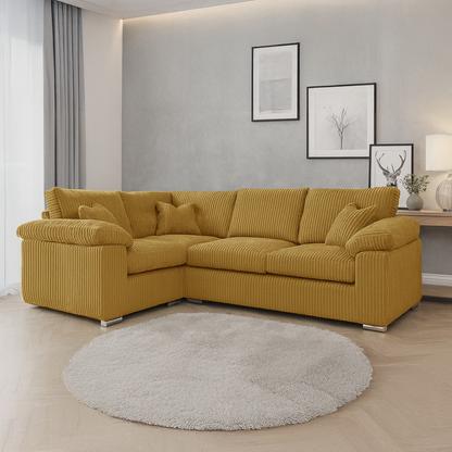 Delta Full Jumbo Cord 4 Seater Corner Sofa