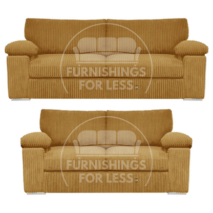Delta Full Jumbo Cord 3 + 2 Seater Sofa Suite