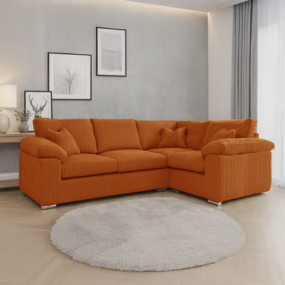 Delta Full Jumbo Cord 4 Seater Corner Sofa