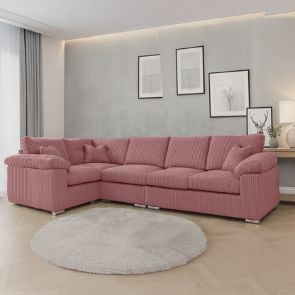 Delta Full Jumbo Cord 5 Seater L Shaped Corner Sofa