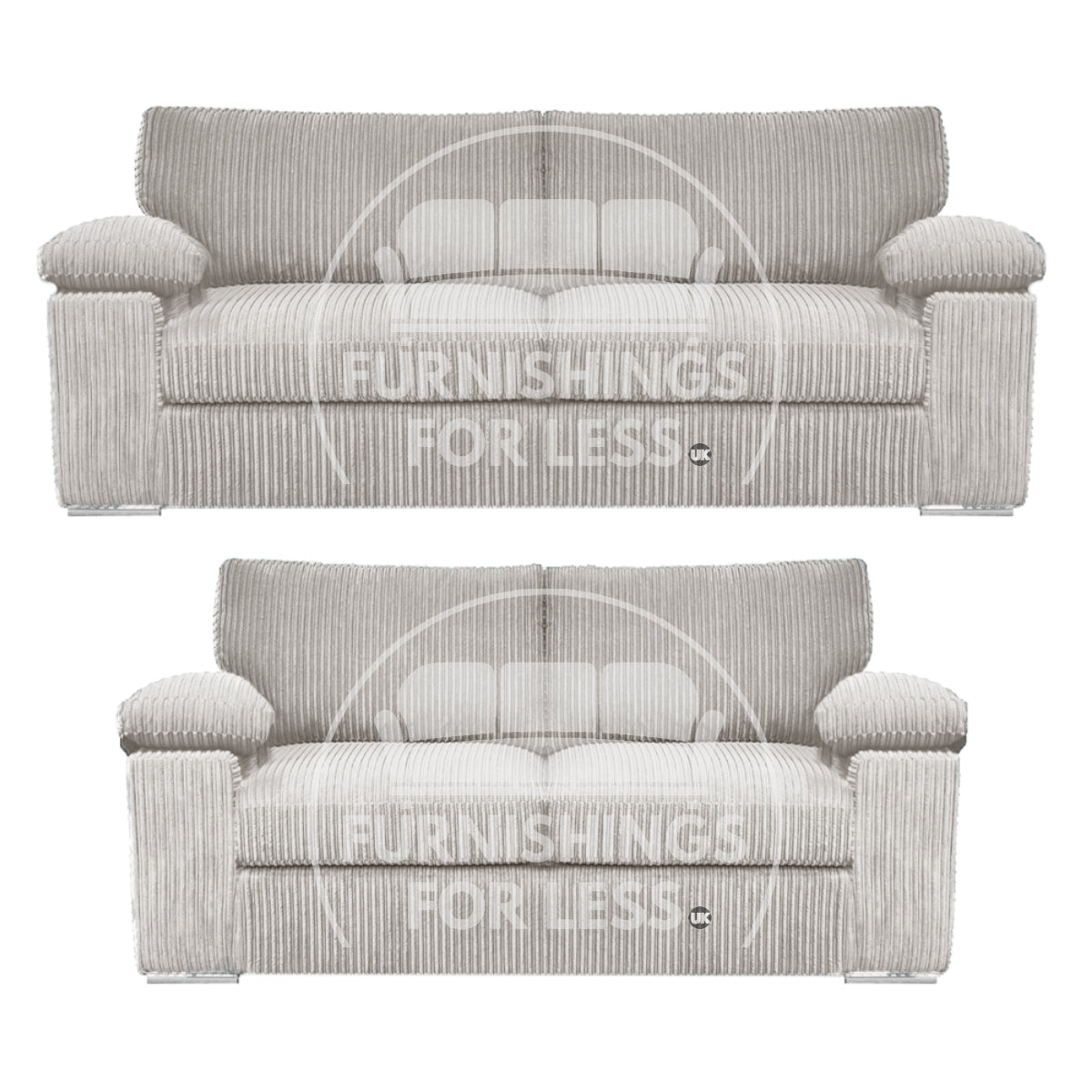 Delta Full Jumbo Cord 3 + 2 Seater Sofa Suite