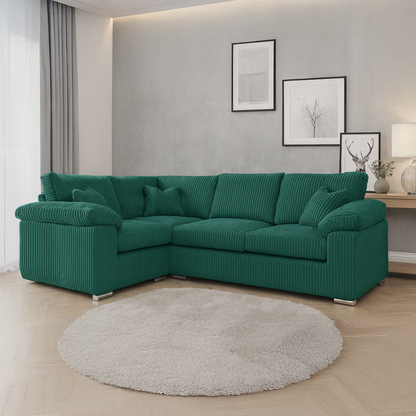 Delta Full Jumbo Cord 4 Seater Corner Sofa