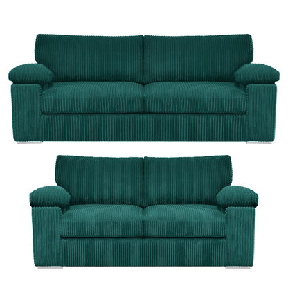 Delta Full Jumbo Cord 3 + 2 Seater Sofa Suite