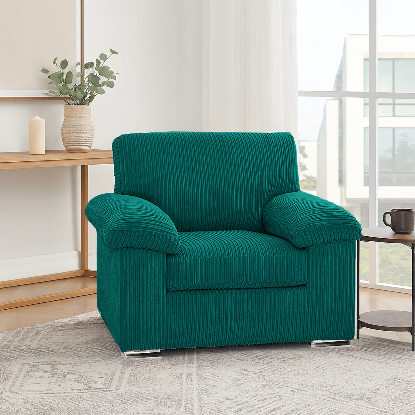 Delta Full Jumbo Cord Single Seater Armchair