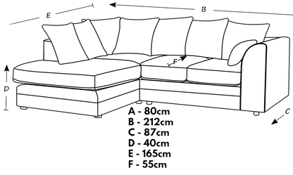 Crystal Crushed Velvet Scatter Corner Sofa - 3